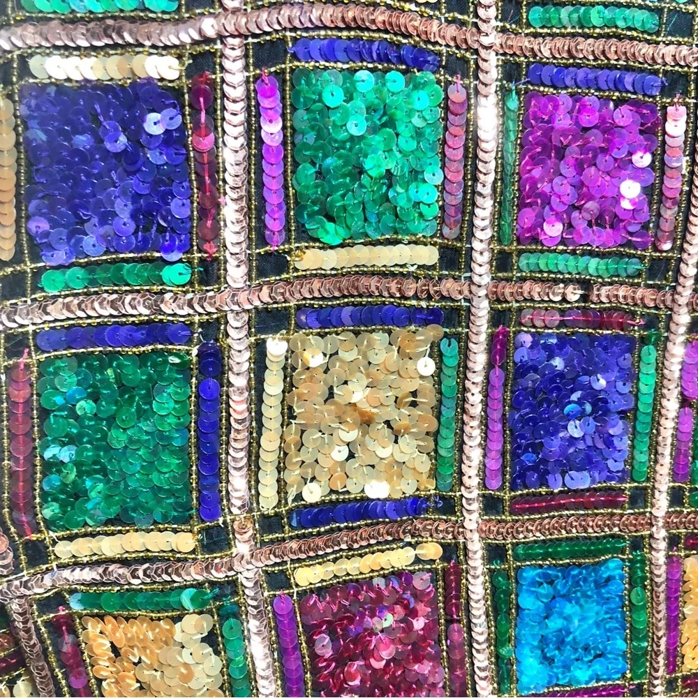 Laurence Kazar Vintage Vibrant Sequin Plaid Jacket - Picture 6 of 11